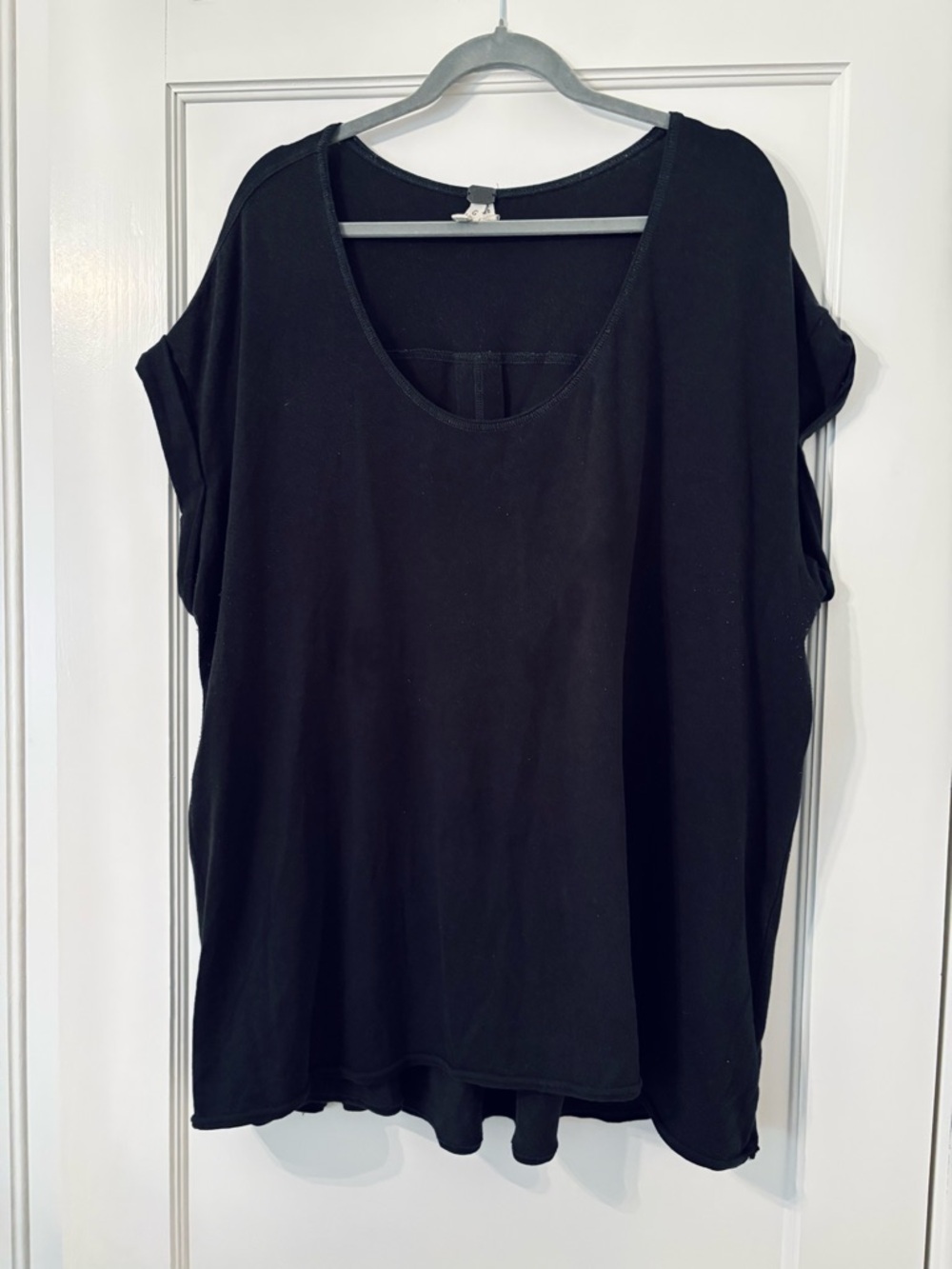 Free People Black Scoop Neck Relaxed Top